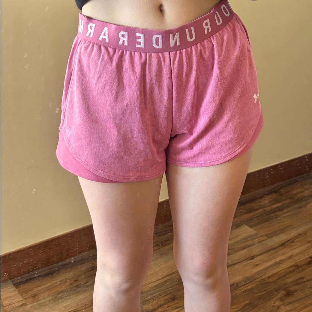 Under Armour Pink Athletic Shorts with Wide Waistband